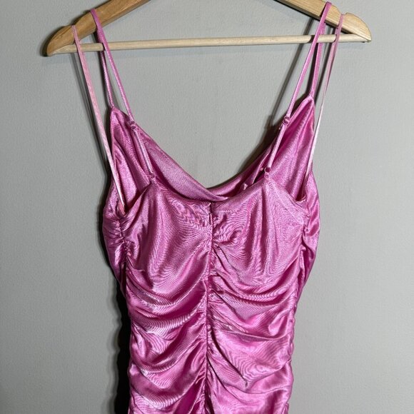Bardot Revolve Mini Ruched Dress Women's 6 Small Vint Pink Cocktail Party Event - Picture 10 of 13